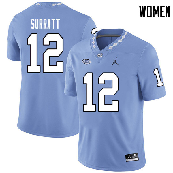 Jordan Brand Women #12 Chazz Surratt North Carolina Tar Heels College Football Jerseys Sale-Carolina